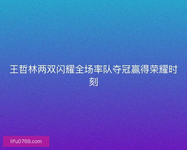 王哲林两双闪耀全场率队夺冠赢得荣耀时刻