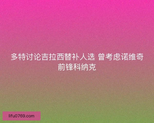 多特讨论吉拉西替补人选 曾考虑诺维奇前锋科纳克
